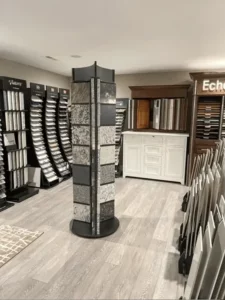 Product samples at showroom | LeClaire Flooring