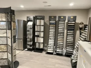 Product samples at showroom | LeClaire Flooring